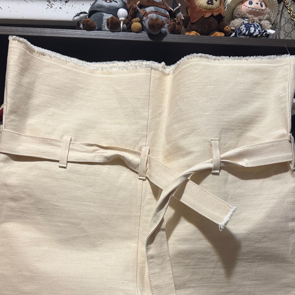 Reversible 2-Piece Set | Paper Bag Pants & Tie Crop Top Pink/Cream - Picture 6 of 10